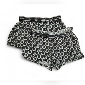 Victoria’s Secret PINK Sleep Shorts Set | Black & White Logo | Size XS